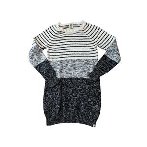 Roxy Sweater Dress, size women's Medium, Black, gray & cream soft sweater